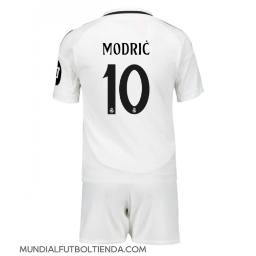 Camiseta Real Madrid Luka Modric #10 Primera Equipación Replica 2024-25 para niños mangas cortas (+ Pantalones cortos)